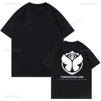 2025 Tomorrowlands Music EDC Electric Syllabic Wear Around The Disco Clothes Pure Cotton Man Women T-shirt Round Collar Tops