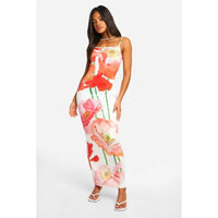 Faionable Sexy Strapl Slim Fit Long Dr Women's Clothing Summer Cross-Border Polyester Cotton Blend Print Midi Skirt
