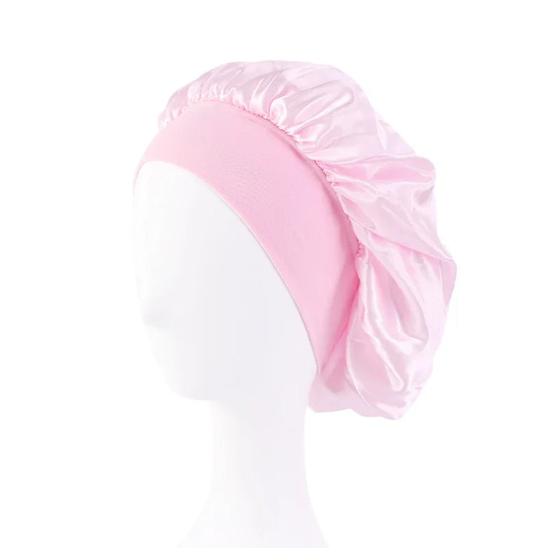 Satin Wide-brimmed Nightcap Styling Silk Headband for Sleeping Nightcap with Elasticated Floppy Band Cap Hair Shower Cap