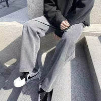 Men's Jeans American Loose Wide-leg Loose Straight Casual Trousers Street Hip-hop Baggy Jeans Black Grey Blue Streetwear Men