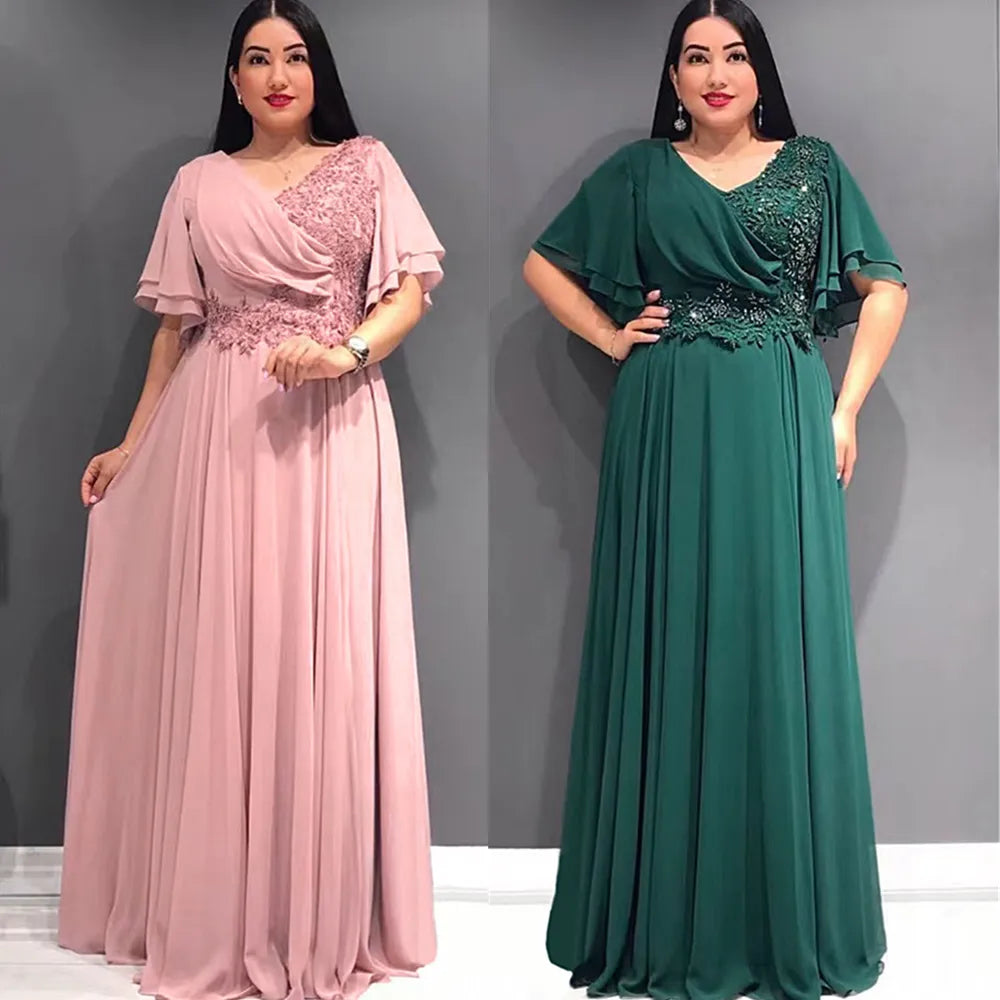 Plus Size African Party Dresses for Women 2023 New Fashion Dashiki Ankara Lace Wedding Gowns Elegant Turkey Muslim Maxi Dress