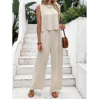 2025 Summer New Women's Fashion Sleeveless Tank Top Casual Pants Set