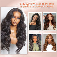 13x6 13x4 Body Wave Human Hair Frontal Wigs 40 Inch Hd Transparent Lace Front Wig Black Women 210 Density Pre Plucked Lace Wigs