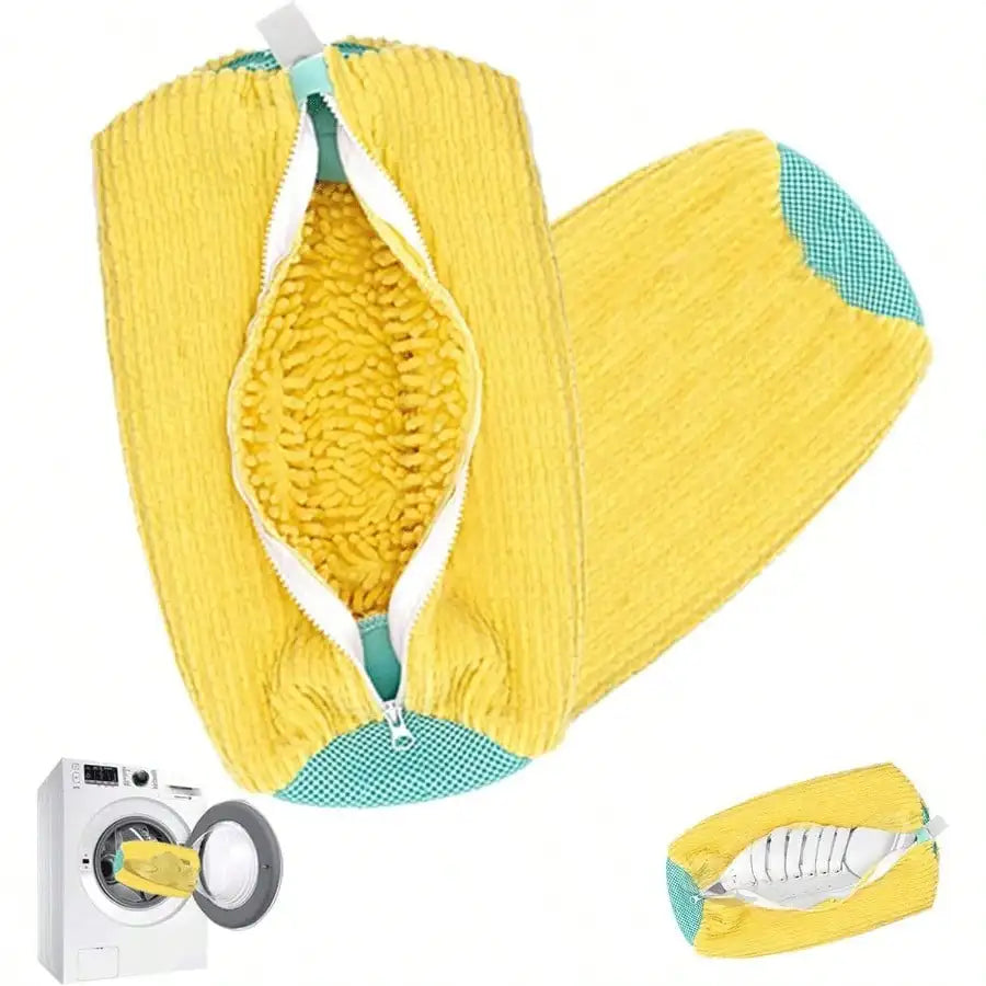 Machine Washable Shoe Washing & Drying Bag with Soft Fiber - Durable Polyester Laundry Protector for Shoes Adjustable Strap