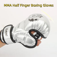 MMA Half Finger Boxing Gloves PU Thickened Sanda Fighting Karate Sports Training Gloves Muay Thai Boxing Training Accessories