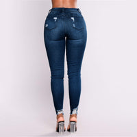 Women&#39;s Butt Lifting Skinny Denim Jeans High Waist Pencil Jean Stretchy Distressed Slim Trousers Destroyed Ripped Jean Oversized