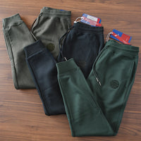 Spring New American Retro Terry Cloth Letter Embroidery Sweatpants Men's Simple Washed Drawstring Casual Sports Ankle-tied Pants