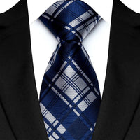 New Design Plaid & Checks 8cm Tie Red Blue Jacqurd Weave Neckties For Men Business Wedding Cravat Accessories Neck Ties Gifts