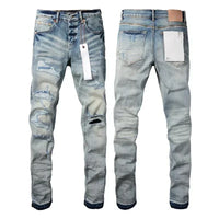 Men's Skinny Denim Jeans 2025 New Streetwear Distressed Painted Repair Low-Rise Brand Pants for Casual Style