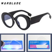 Retro Stripe Yellow Anti Blue Light Glasses For Women 2025 Luxury Brand Large Round Eyeglasses Frame Retro Transparent Glasses