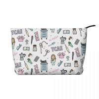 Custom Cartoon Doctor Nurse Enfermera En Apuros Toiletry Bag Women Cosmetic Makeup Organizer Lady Beauty Storage Dopp Kit Box