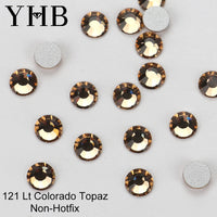 YHB 101-133Cold Fixation Crystal Cristales Flatback Silver Back Non Hotfix Rhinestones For Bags Shoes Garment Phone DIY Nail Art