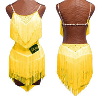 Latin Dance Dress Competition Costumes Skirt Performing Rhinestones Adult Children Tassel Various Color Red  White