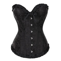 YBFDO Women Sexy Corsets Bustiers Floral Lace Tops Shapewear Overbust Corselet Blouse Gothic Brocade Retro Lingerie Waist Corset