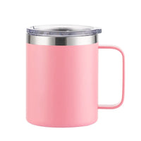 Custom Logo Name Stainless Steel Insulated Coffee Mug Tumbler with Handle 12 oz 360ml Tumbler Cup with Lid for Hot & Cold Drinks