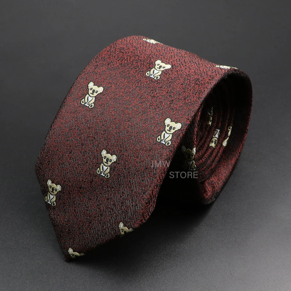 New Design Wedding Men Tie Green Wine Red Paisley Flower Animal Neckties Men Business Dropshipping Groom Collar Accessories Gift