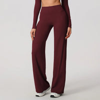 Hearuisavy Women Straight-Leg Sports Pants Gym Clothing Naked Feeling Compression Wide Leg Yoga Leggings Pilates Fitness Tights