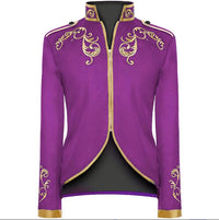 British Style Men Embroidered Flower Suit White / Blue / Red Male Wedding Dance Party Coat Singer Stage Performance Dress Blazer