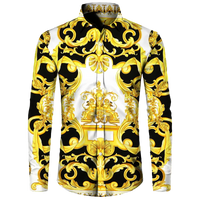 Men's Long Sleeved Button Up Shirt Autumn Comfortable Lapel Shirt Retro Ethnic Style Mens Long Sleeved Trend Street Men Clothing