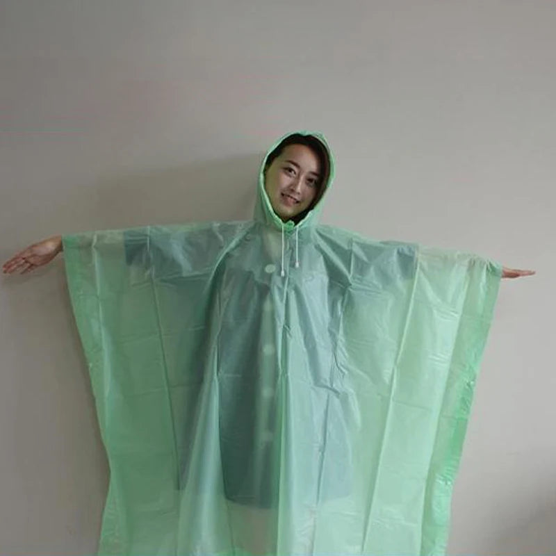 Outdoor Raincoat Hooded Sleeve Waterproof Rain Poncho Motorcycle Rain Cover Camping Hiking Travel Rainwear