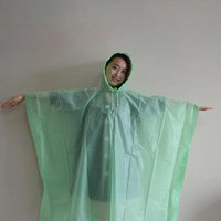 Outdoor Raincoat Hooded Sleeve Waterproof Rain Poncho Motorcycle Rain Cover Camping Hiking Travel Rainwear