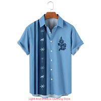 Men's button up shirt short sleeved sports fashion streetwear outdoor casual daily summer spring collar printed button up shirt