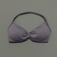 HISTELLO Strappy Bra Gym Top Women High Support Thin Strap Halter Sports Seamless Bras Scrunch Push-up Workout Yoga Tank Tops