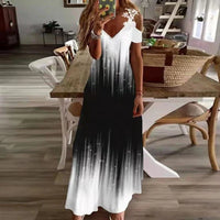 Women's Printed White Lace Sleeveless Suspender Dress Summer Fashion Casual Long Dress