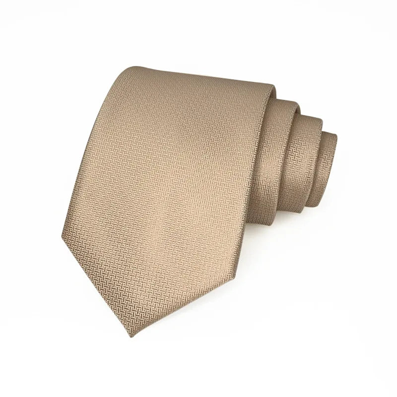 8cm Width Solid Color Striped Neck Ties For Men Trendy Gentlemen Black Wine Necktie Wedding Party