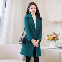 2024 New Wild Mid-Length Jacket Autumn Winter Padded Woolen Coat Women's With Cotton Nizi Outerwear Ladies High-End Overcoat Top