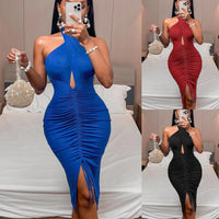 Women's New Fashion women Spring Summer open back wrap chest tight dress elegant befree