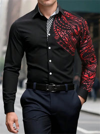 Men's Casual Button Shirt Blue Black White Wine Red Long Sleeve Lapel Spring Autumn Wedding Party Suit Plus Size Men's Clothing