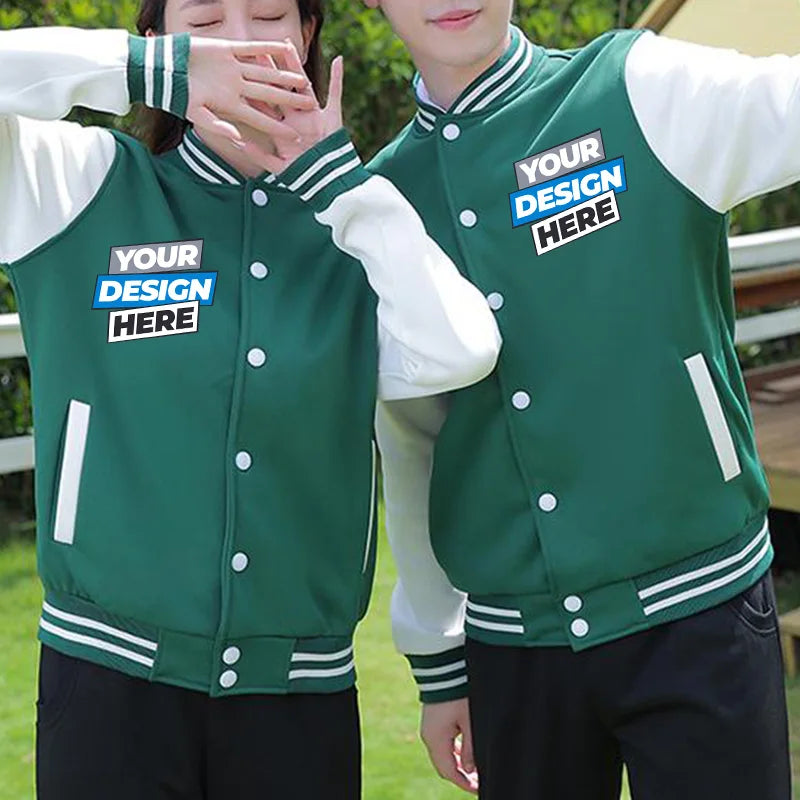 Mens Jacket Trend New Button Casual Coats Round Neck Baseball Uniform  Spring And Autumn Tide Brand Clothes Print LOGO LS-2211