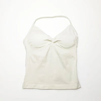 NCLAGEN Longline Strappy Top Sports Women's Yoga Vest With Built In Bra Fitness Top Gym Beautiful Back Running Workout Halter