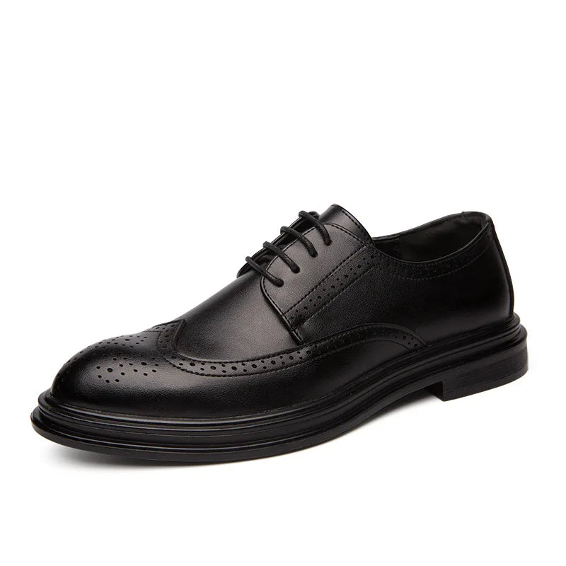 Handmade Oxford Shoes for Men Wingtip Leather Brogue Men's Dress Shoes Classic Business Formal Shoes Male Calfskin Leather Shoe