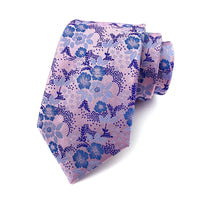 Luxury 8CM Mens Necktie Purple Color Stripes Floral Plaid Solid Dot Ties For Man Groom Neck Tie For Business Wedding Party
