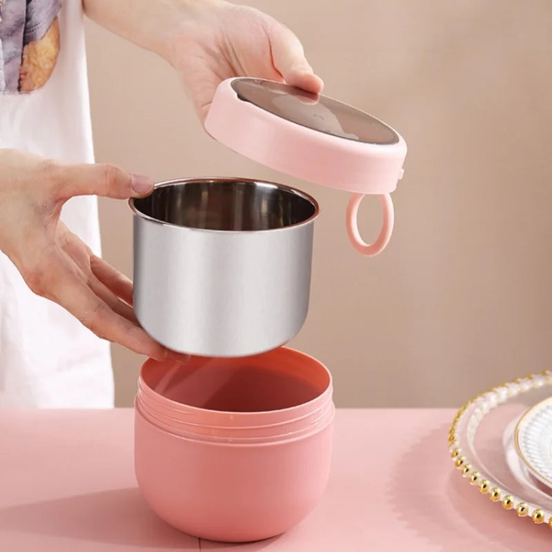 600ml Food Thermal Jar Insulated Soup Cup Thermos Containers Stainless Steel Lunch Box Thermo Keep Hot Vaccum Cup With Spoon