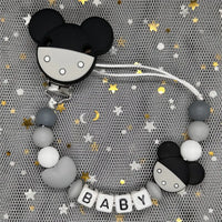 Free Handmade Personalized Name Baby Pacifier Clips Chains Silicone Beads Teether Teething Toys Dummy Holder Pacifier Chain Gift