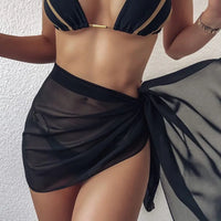 2023 Fine Mesh Mini Ruffle Skirt Women'S Skirt Fringe Skirt Bikini Candy Color Bath Skirt Women'S Swimsuit Beach Wrap