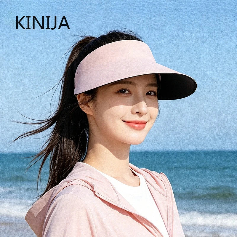 UPF50+ Sun Visor Hat for Women Men Wide Brim UV Protection Visor Lightweight Quick-Dry Sun Hat for Outdoor Sports 1pcs Beach Hat