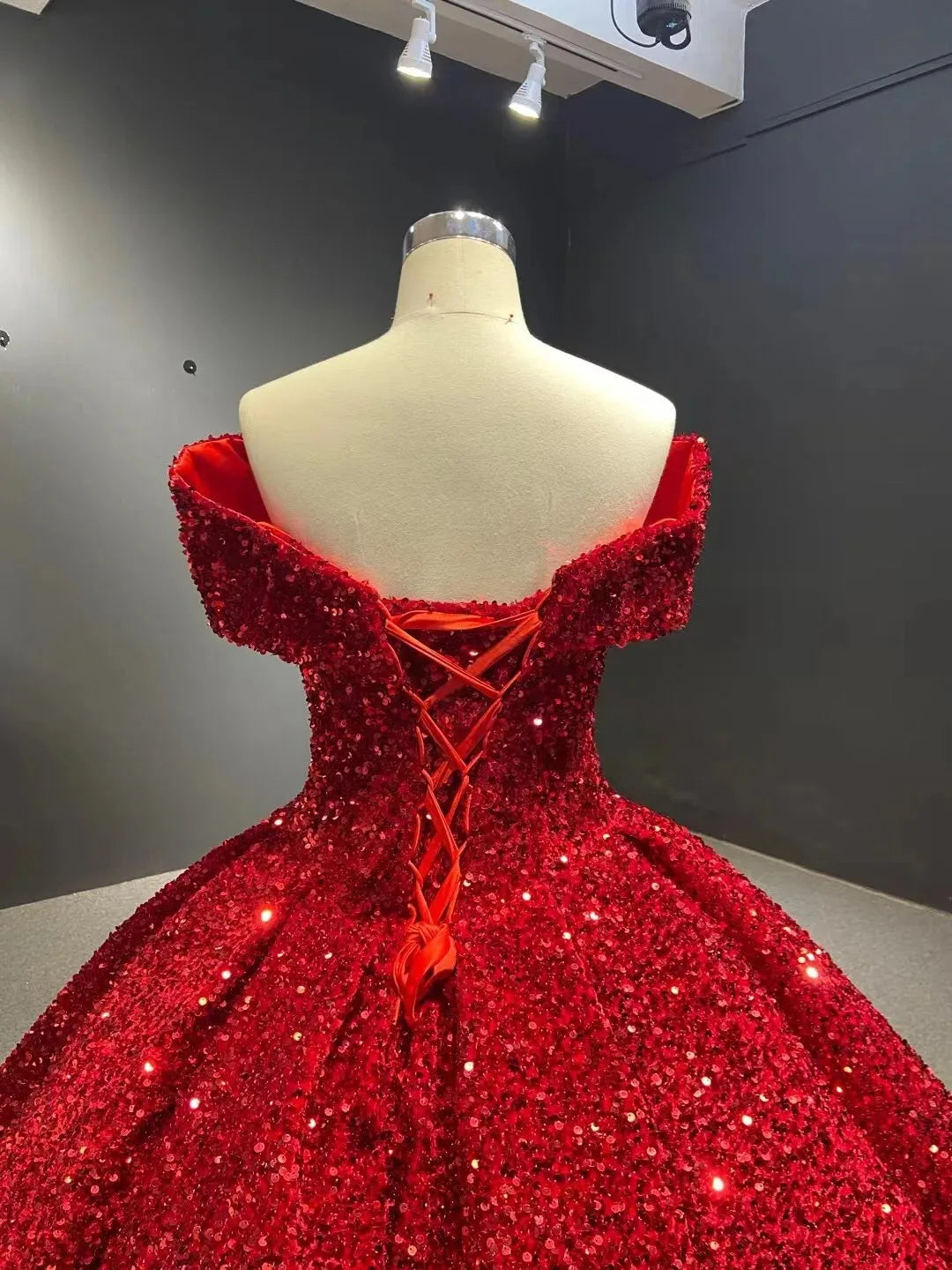 Red New Simple Bridesmaid Dresses For Wedding Off The Shoulder Sequins Guest Gown Maid of Honor Evening Dress Customized
