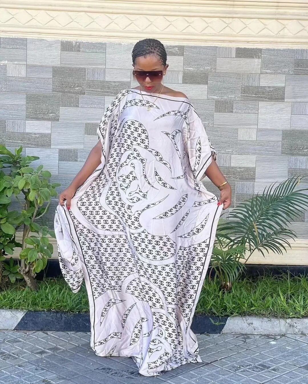 Popular African Women Bohemian Silk Printed Long Dress With Scarf Summer Promotion Muslim Lady Quality Robe Kaftan Dress