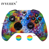 IVYUEEN Silicone Protective Skin Case for XBox One X S Controller Protector Water Transfer Printing Camouflage Cover Grips Caps