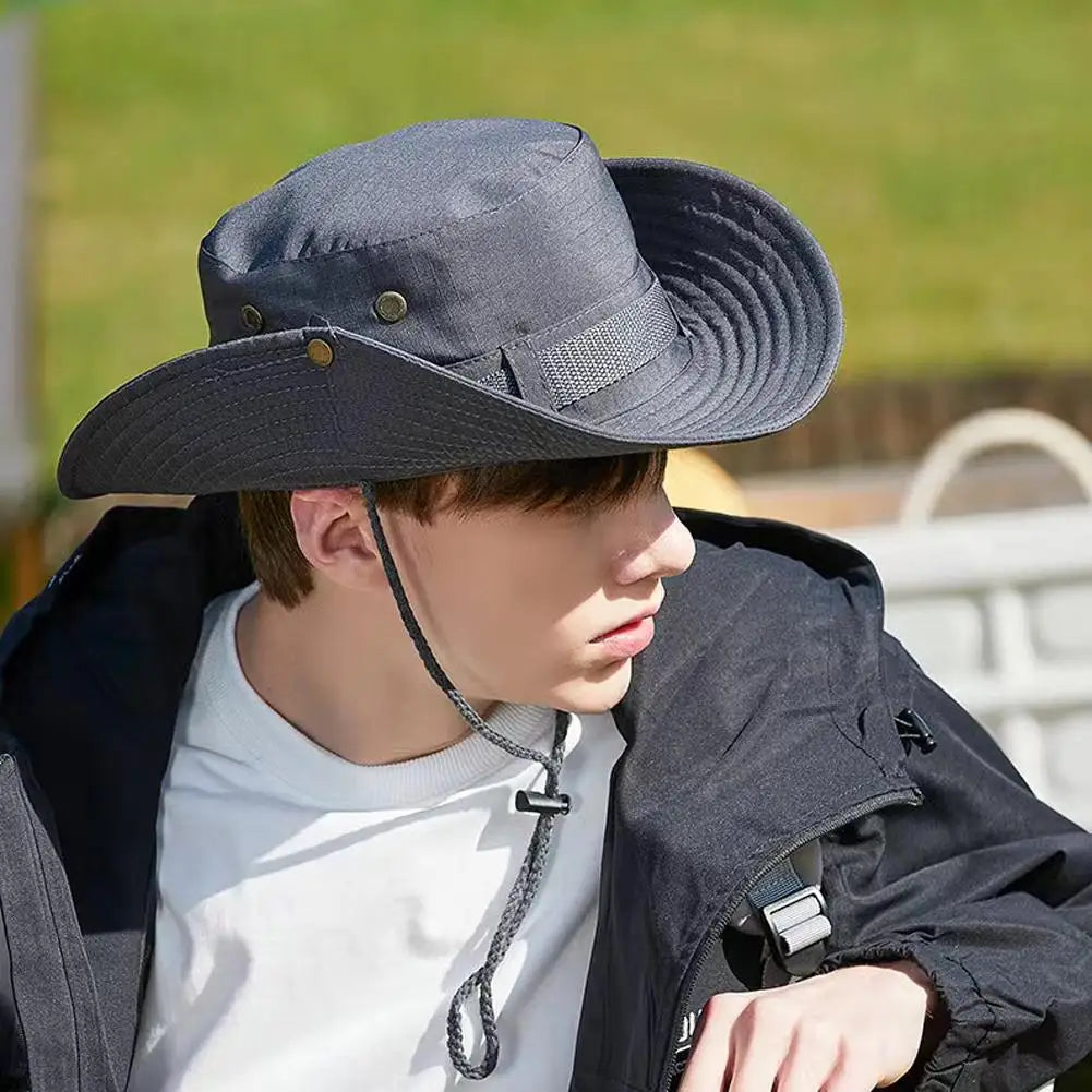 Wide Brim Sun Hat UV Protection Bucket Cap For Hiking Camping Fishing Men Women  Hiking Fishing Climbing Oversized Safari Bucket