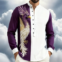 Men's shirt button up shirt Hawaiian clothing 3D printing 7-color animal fashion casual long sleeved comfortable fabric