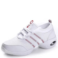 Breathable Dance Sneakers Woman Man Black Red Air Mesh Split-sole Square Dance Salsa Dancing Shoes Girls Ladies Sports Shoes