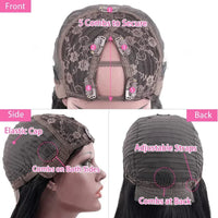 Pre Plucked Body Wave Hair Wig 16-36 Inch 100% Human Hair Wig V Part Machine Made Wigs 180 200 Density For Women