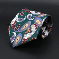 Vintage Men's Tie Geometry Paisley Khaki Blue Necktie Soft Chic Bohemian Print 9cm Ties For Men Wedding Business Daily Accessory