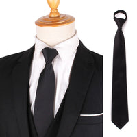 Black Neck Ties For Men Women Casual Suits Solid Tie Gravatas Skinny Mens Neckties