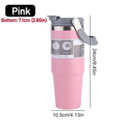 30oz Vacuum Insulated Cup with Handle Double-Layer Insulated Cup Stainless Steel Sports Water Bottle for Cold Hot Beverages